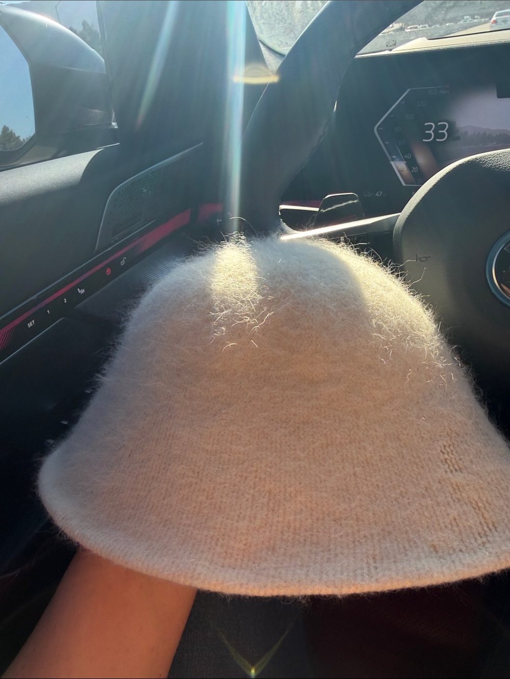 Vintage Ivory Angora Wool Fuzzy Bucket Hat Cloche Y2K Winter